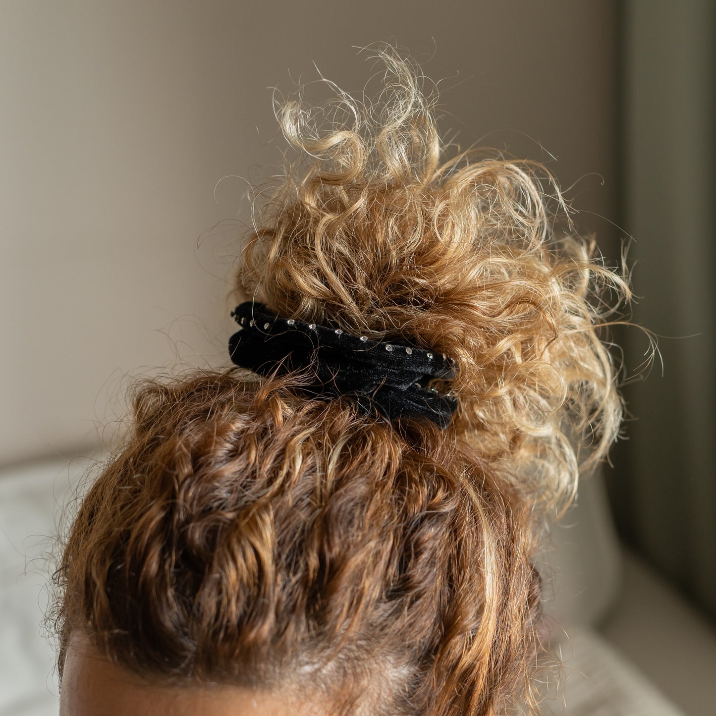 Sparkling Black Velvet Scrunchies