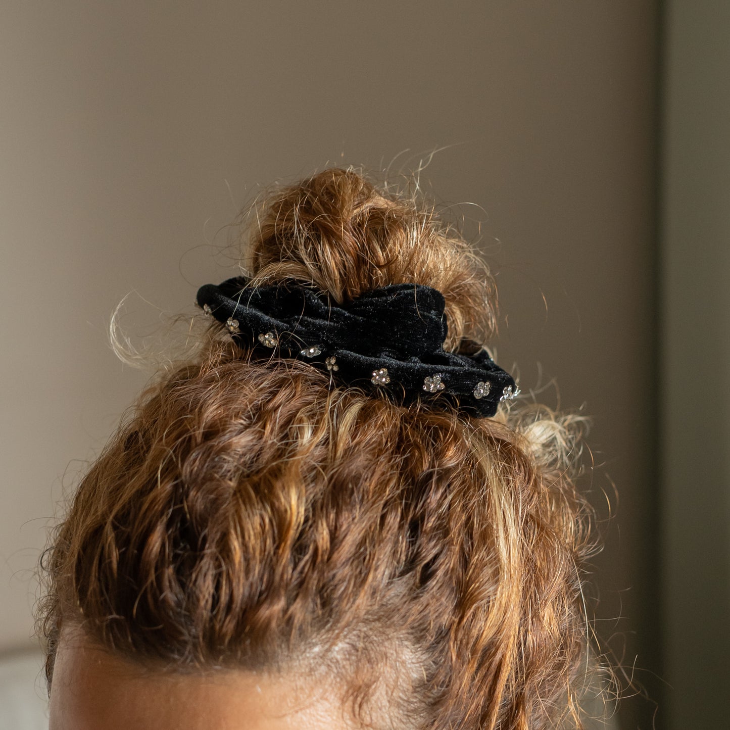 Sparkling Black Velvet Scrunchies