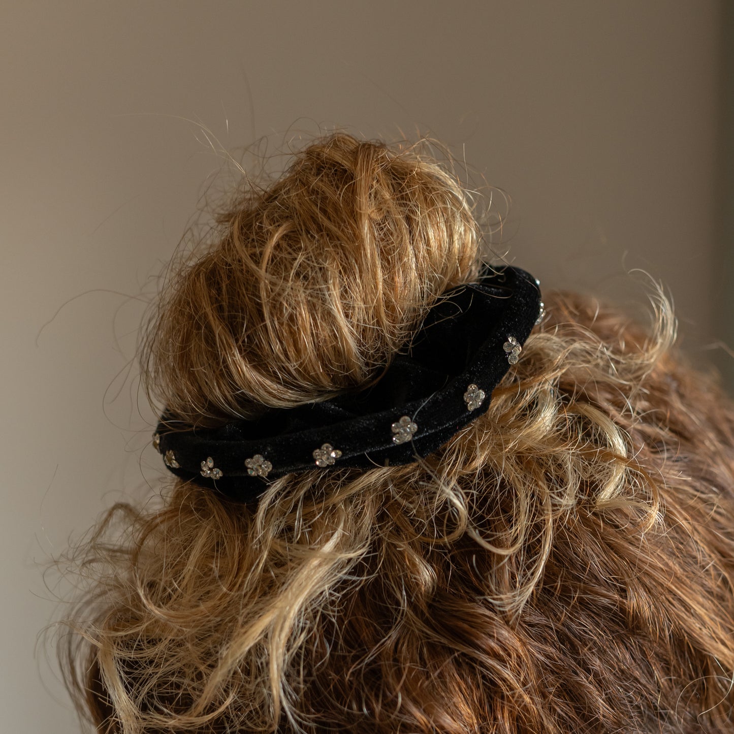 Sparkling Black Velvet Scrunchies