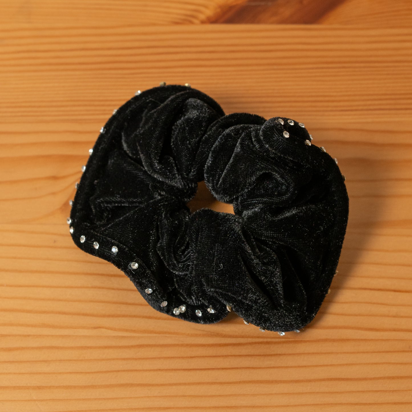 Sparkling Black Velvet Scrunchies