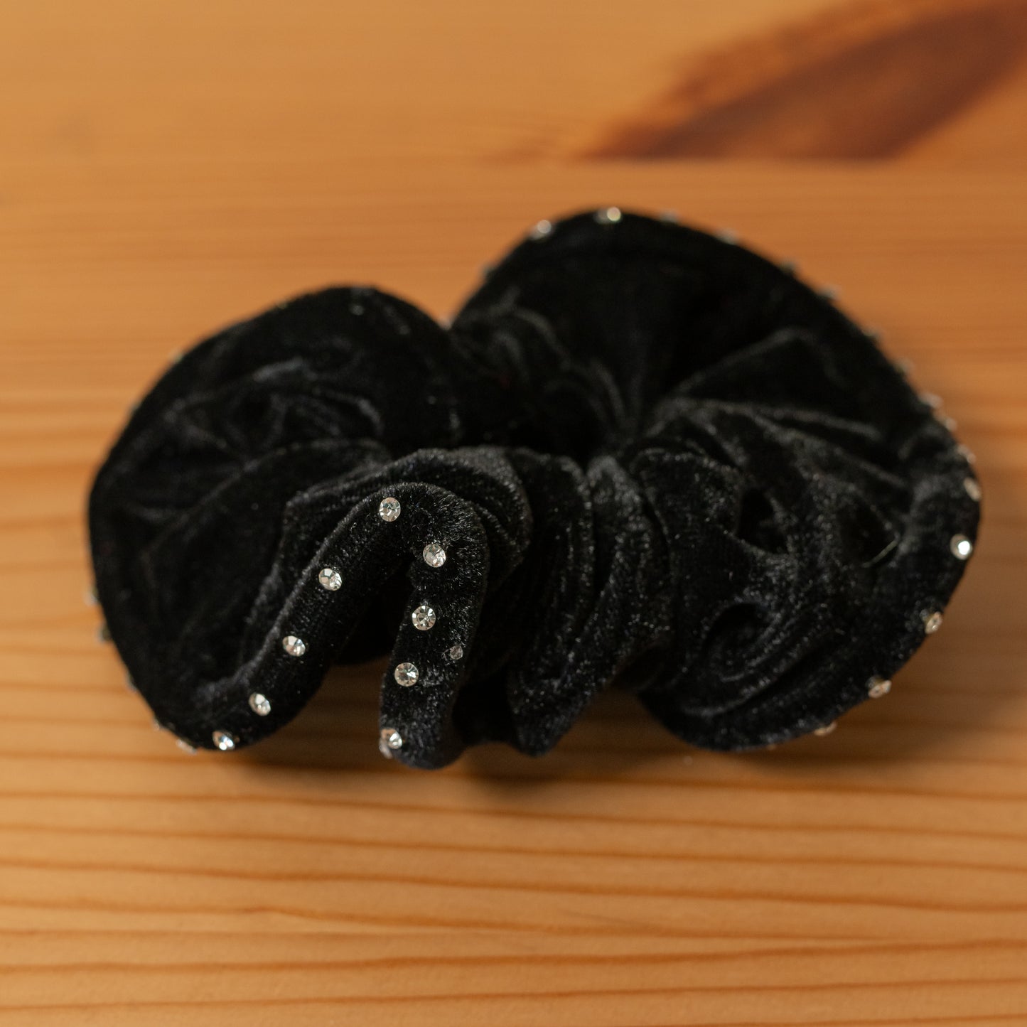 Sparkling Black Velvet Scrunchies