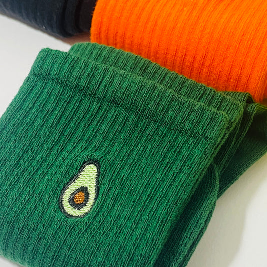 Avocado Embroidered Socks