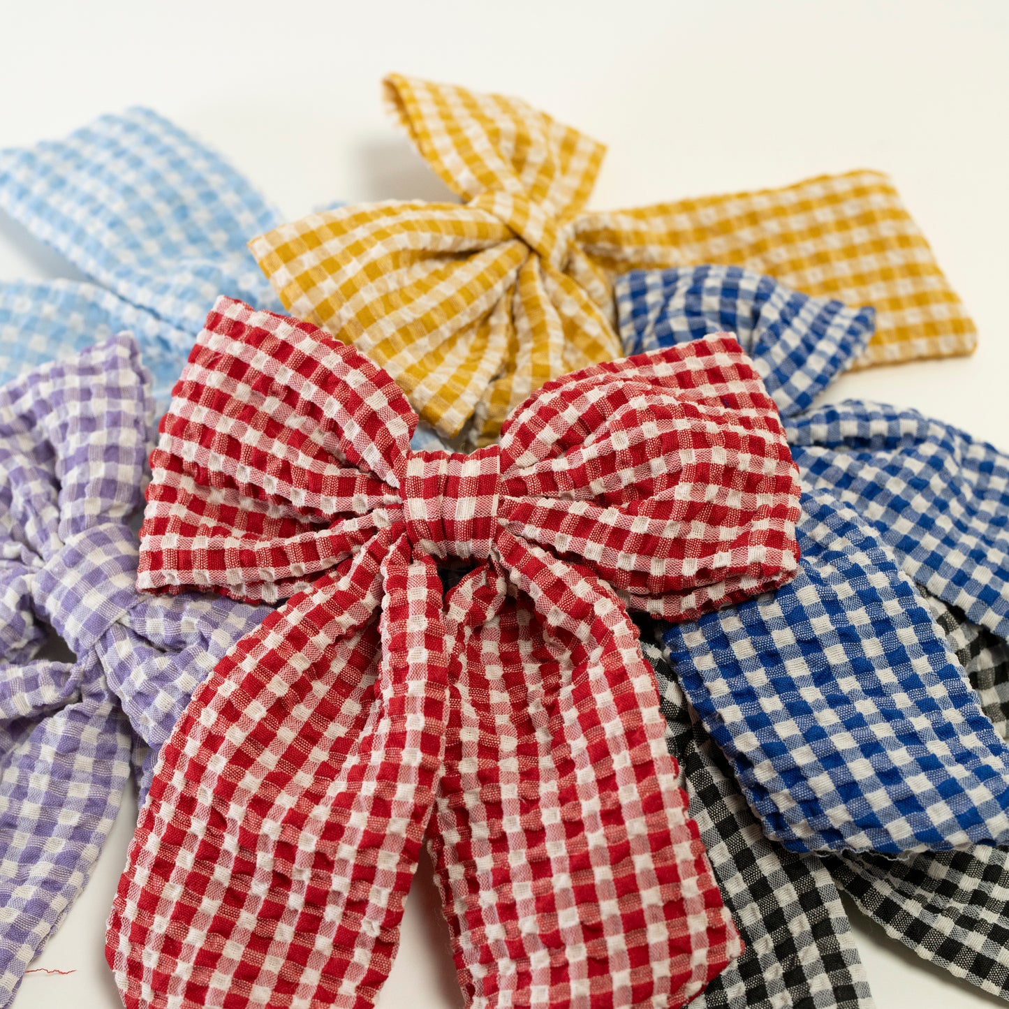 Gingham Hair Bow Small Square