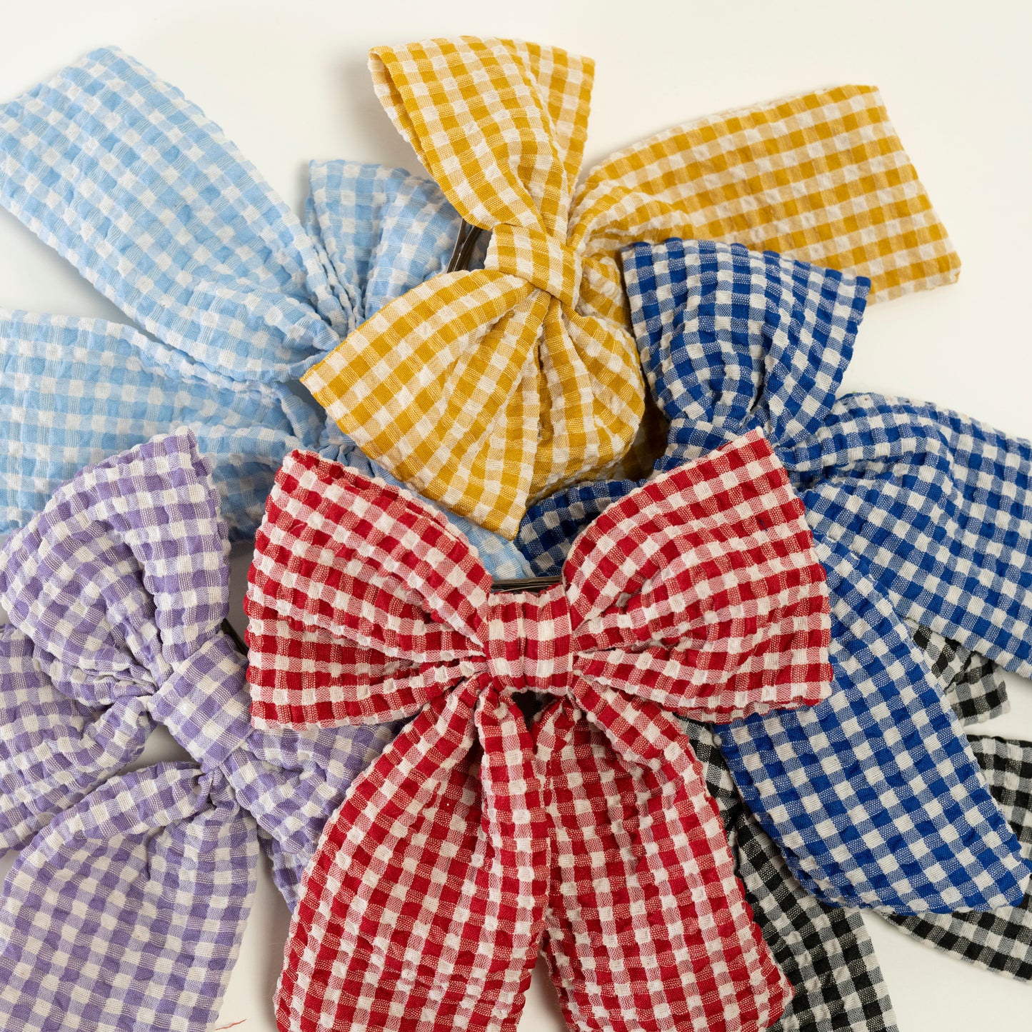 Gingham Hair Bow Small Square