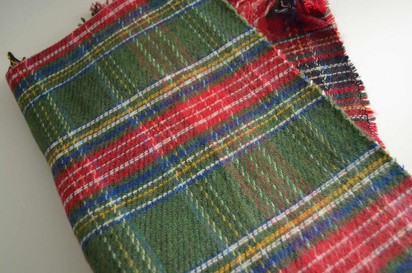 Green Check Christmas Shawl