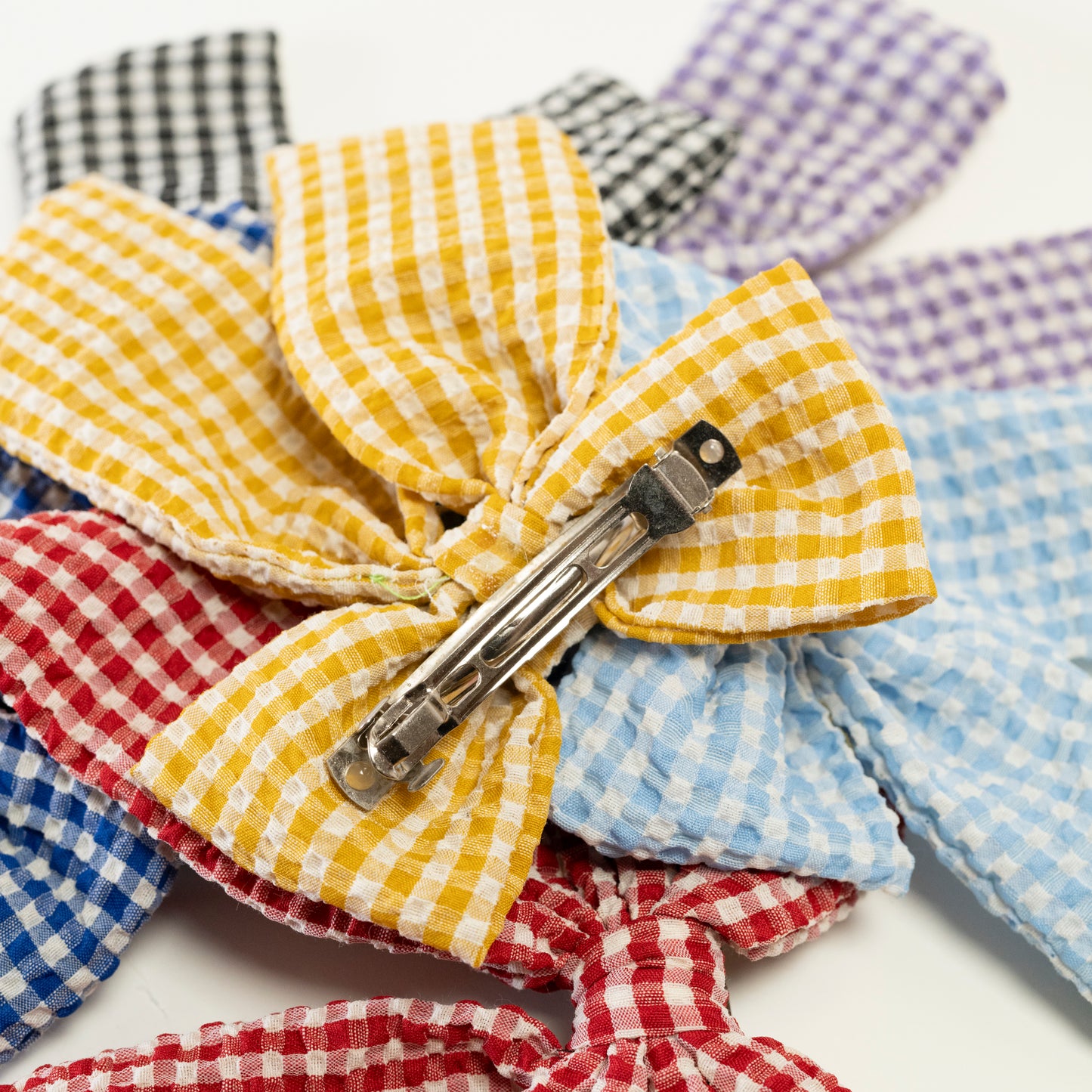 Gingham Hair Bow Small Square