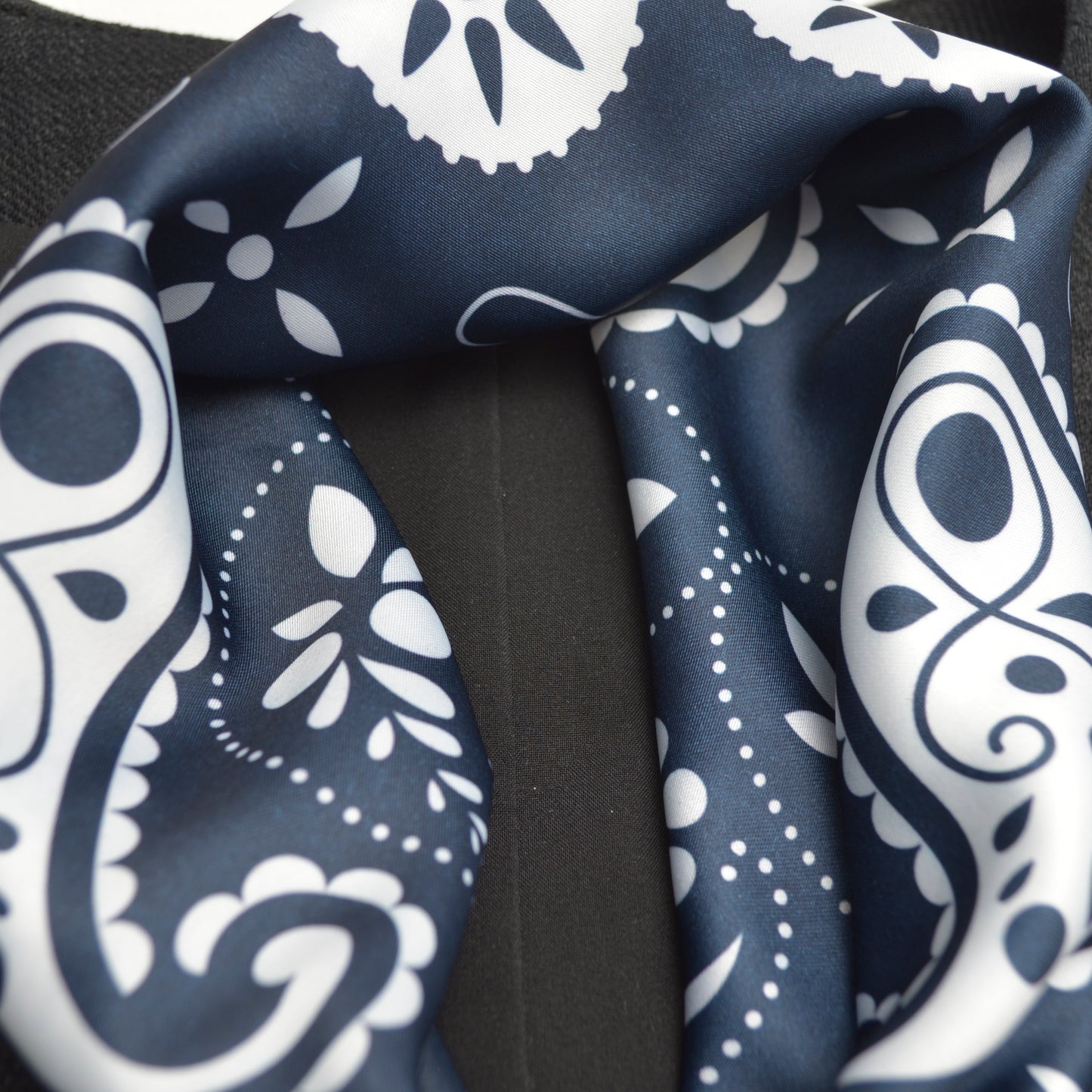 Navy Paisley Neck Scarf