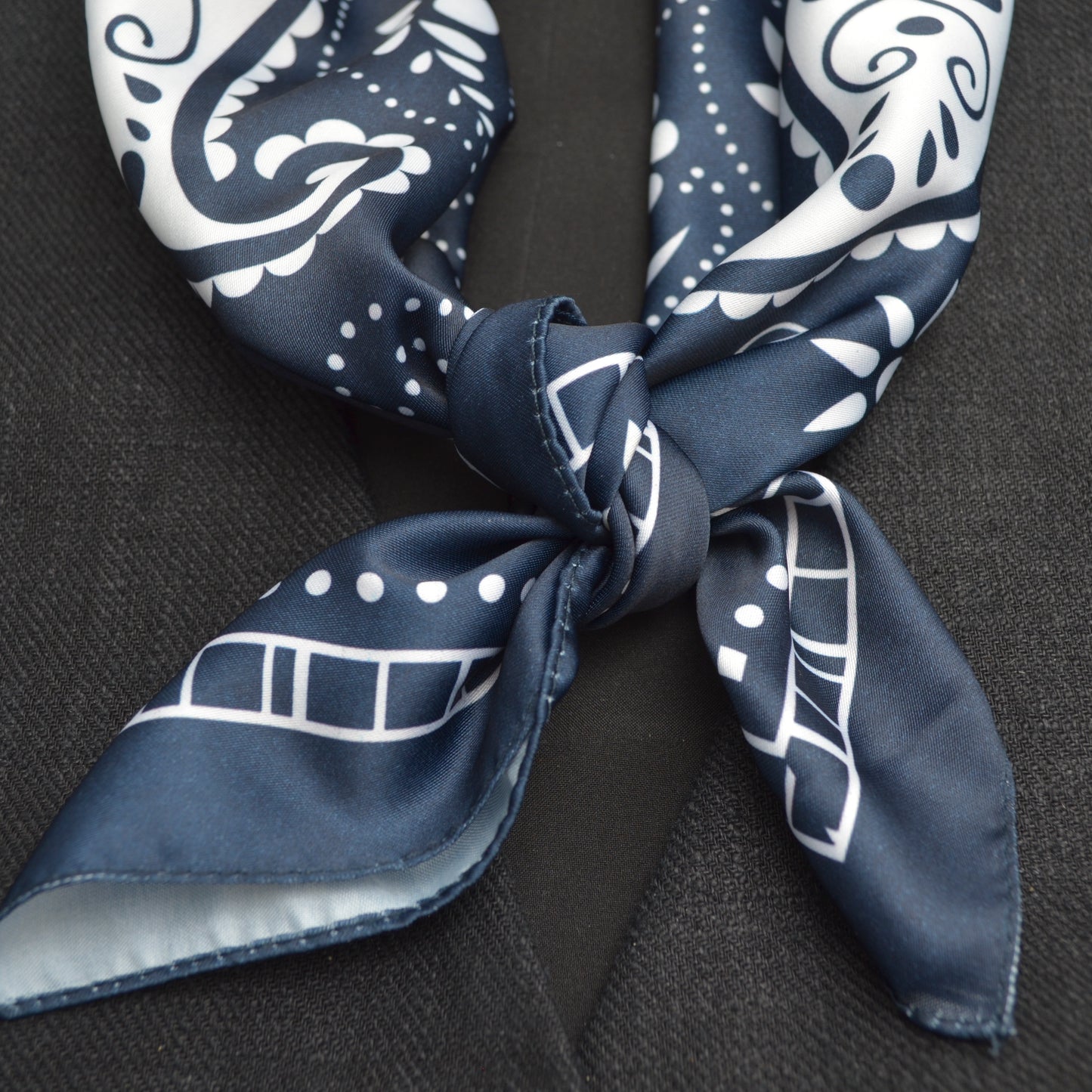 Navy Paisley Neck Scarf