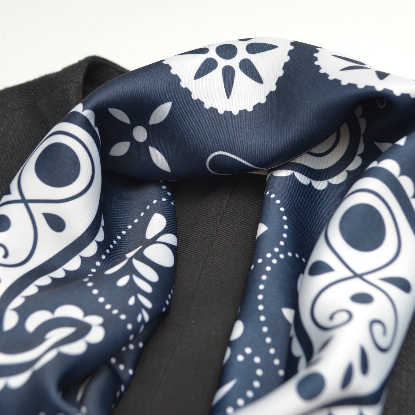 Navy Paisley Neck Scarf