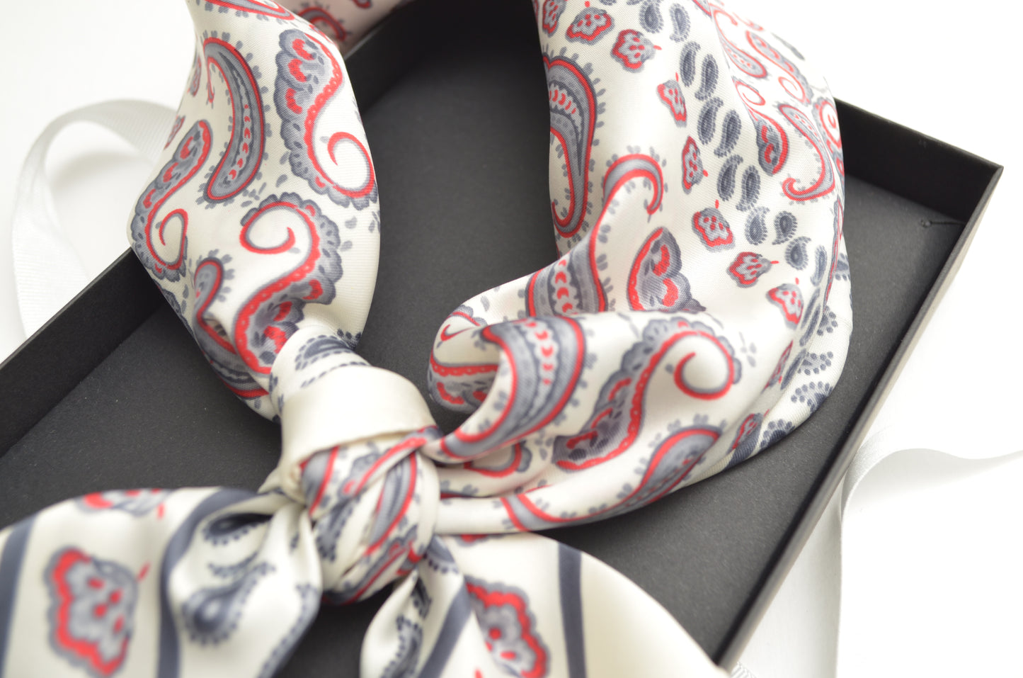 White Paisley Neck Scarf