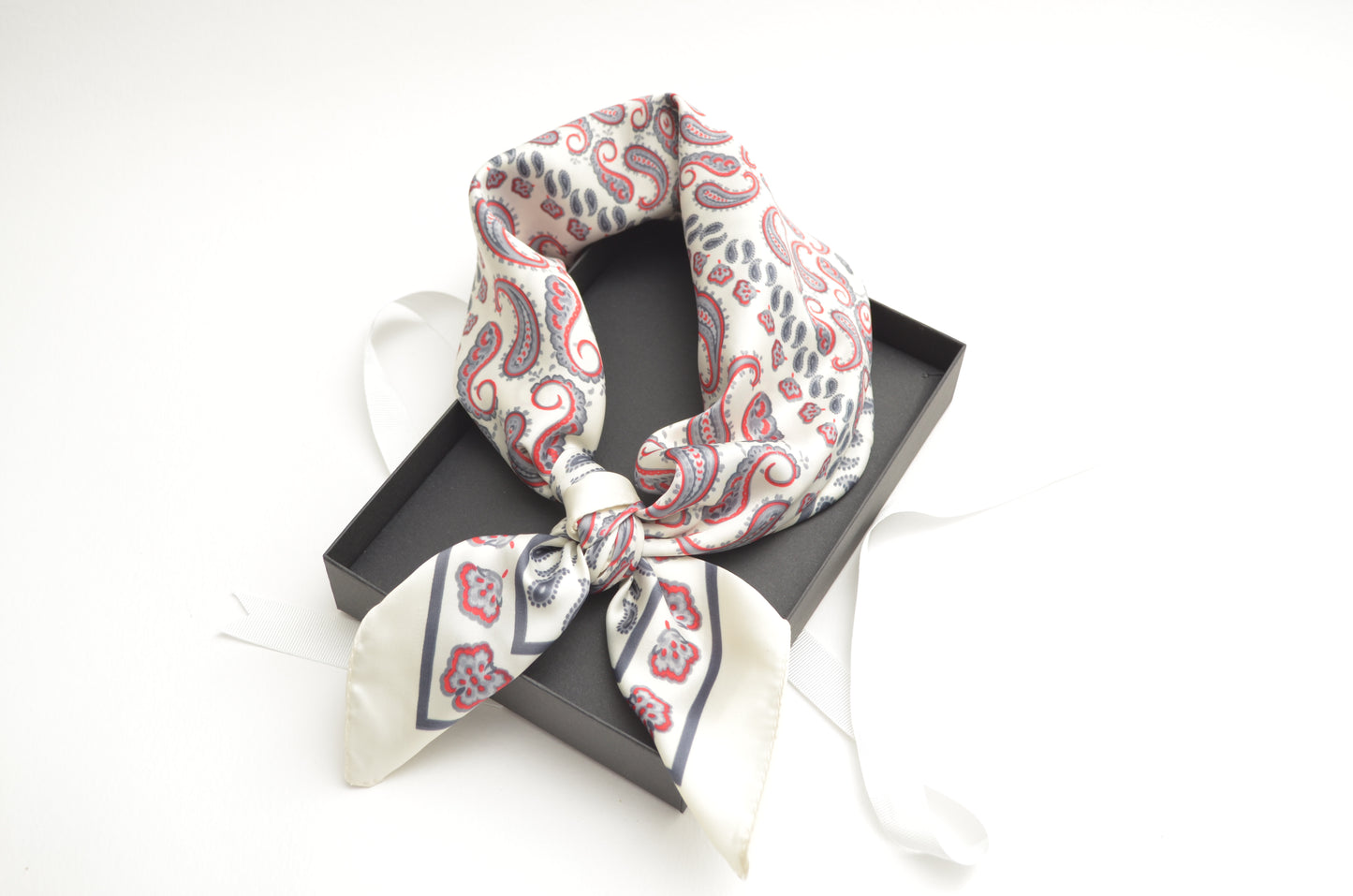 White Paisley Neck Scarf