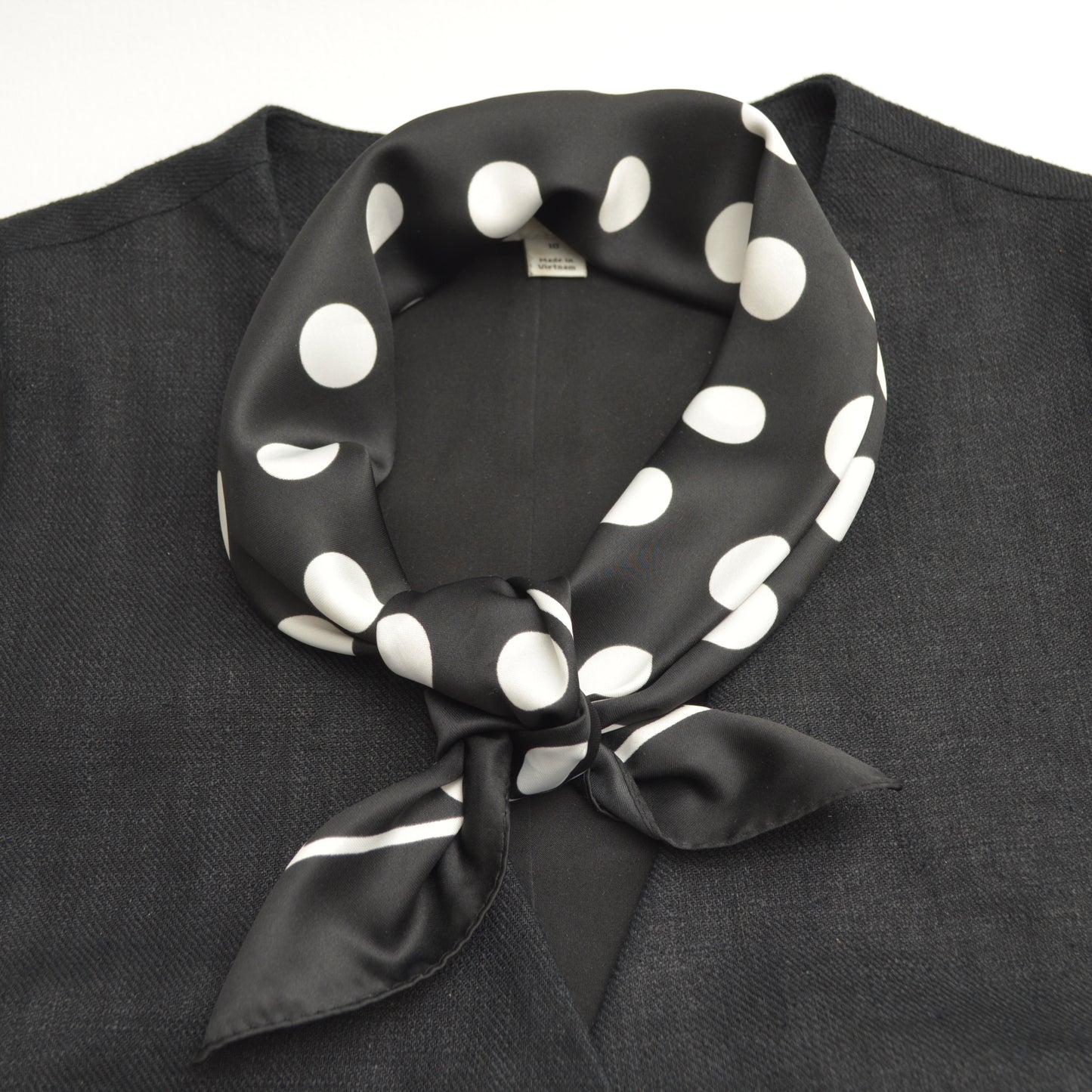 White Polka Dots Neck Scarf