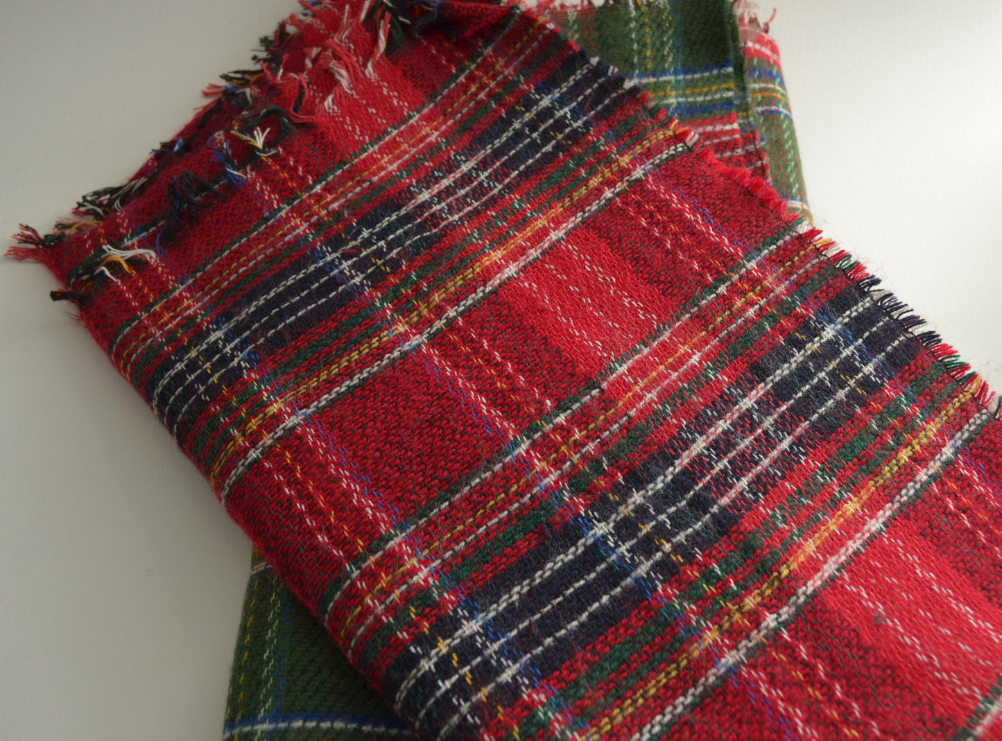 Red Check Christmas Shawl