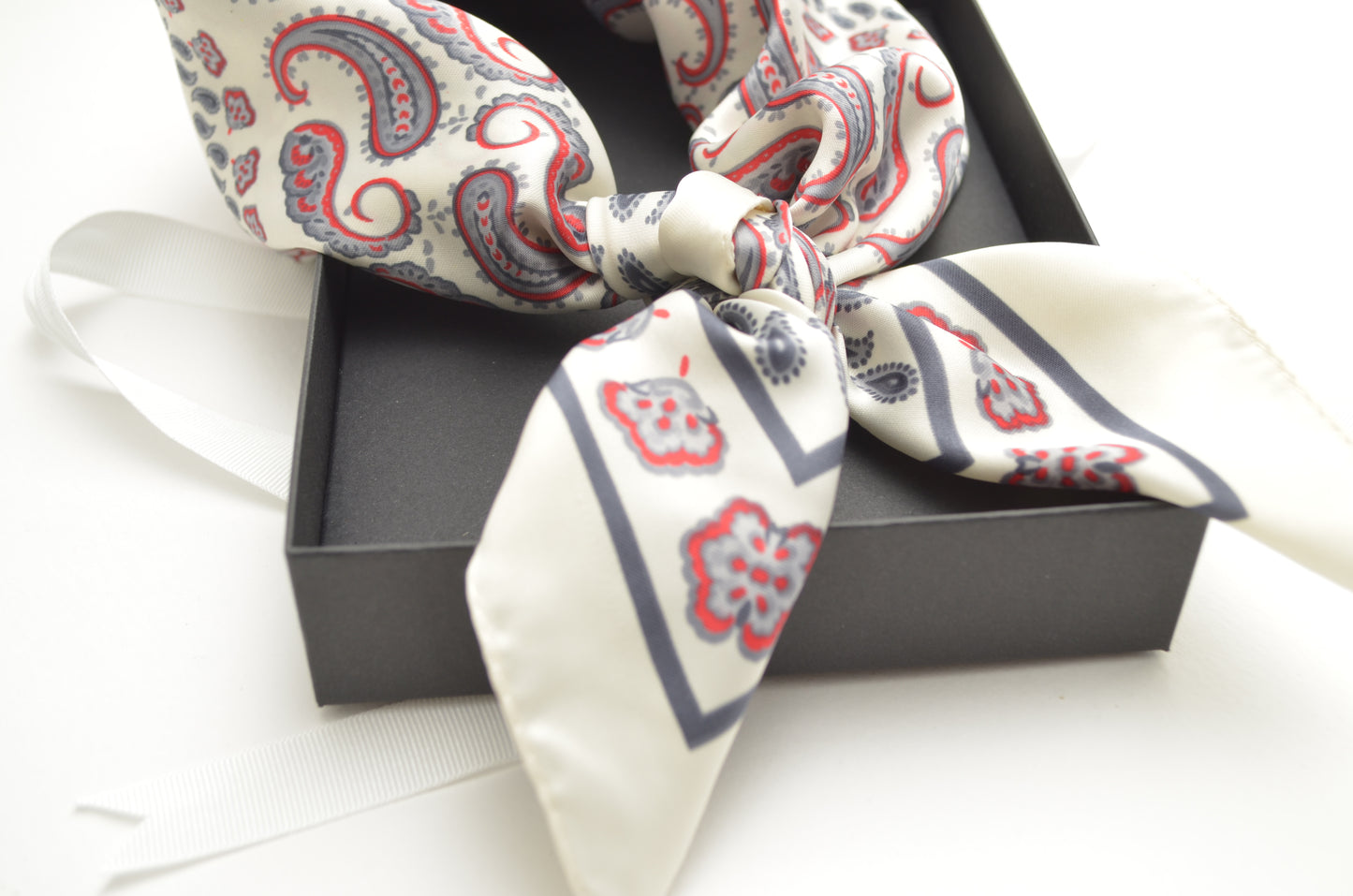 White Paisley Neck Scarf