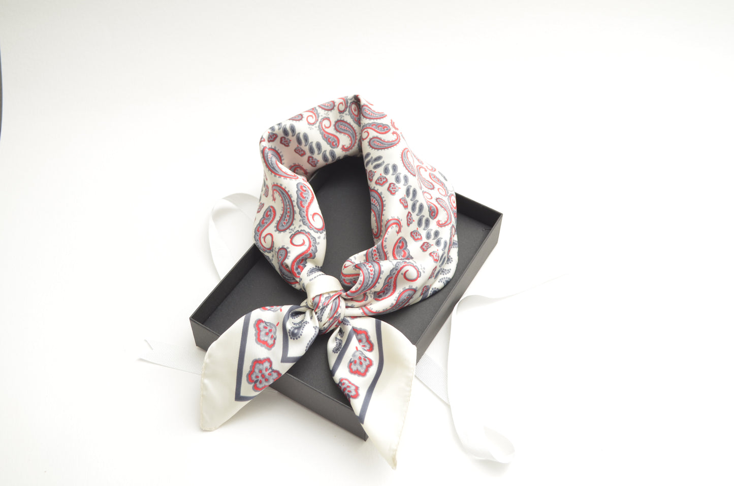 White Paisley Neck Scarf