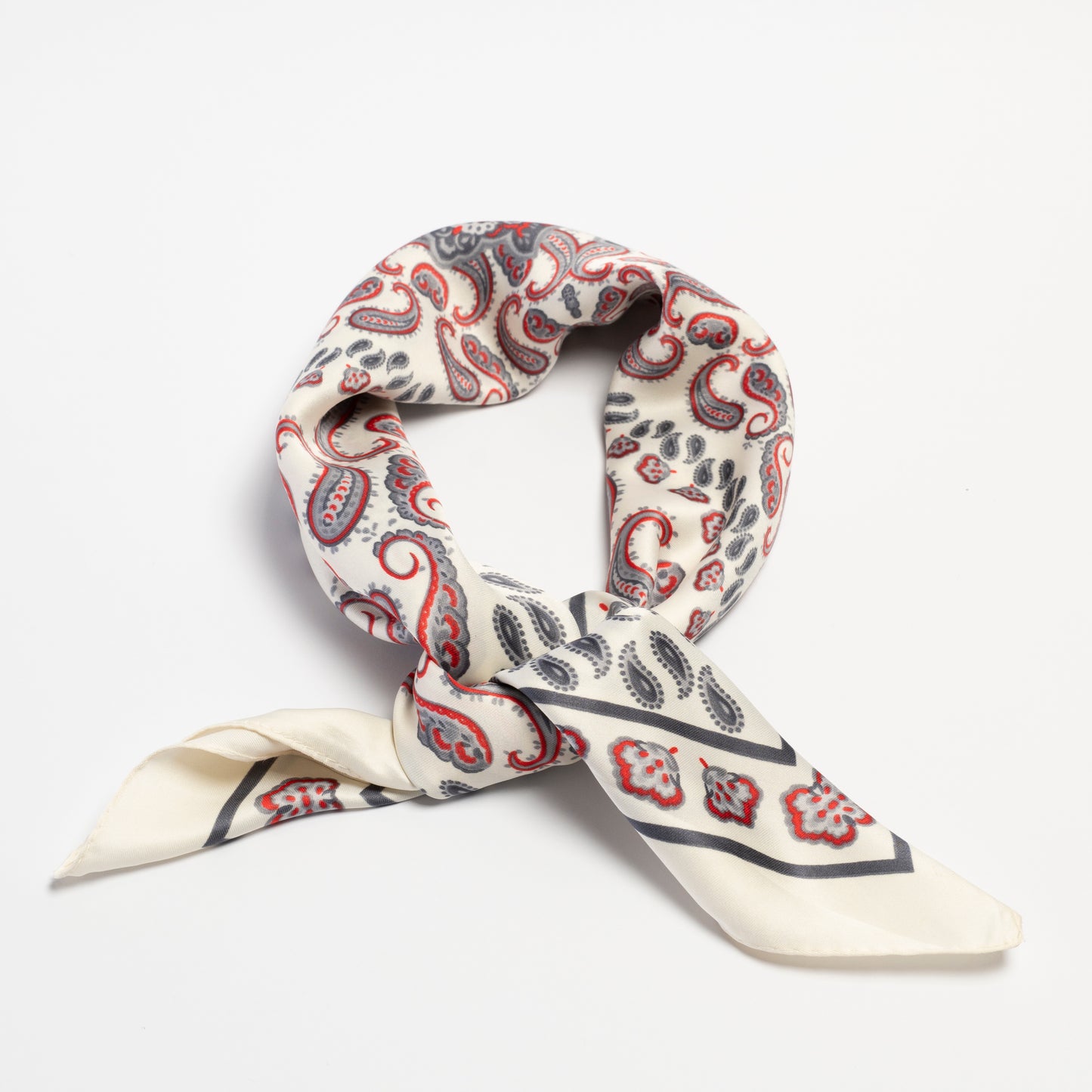 White Paisley Neck Scarf