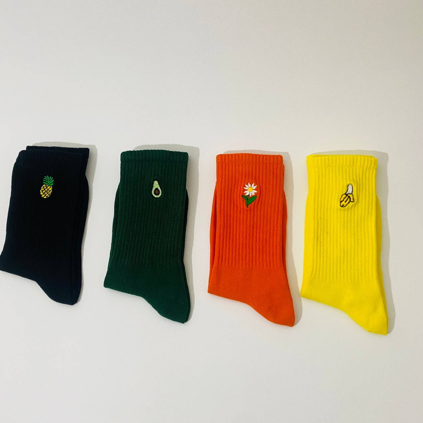 Pineapple Embroidered Socks