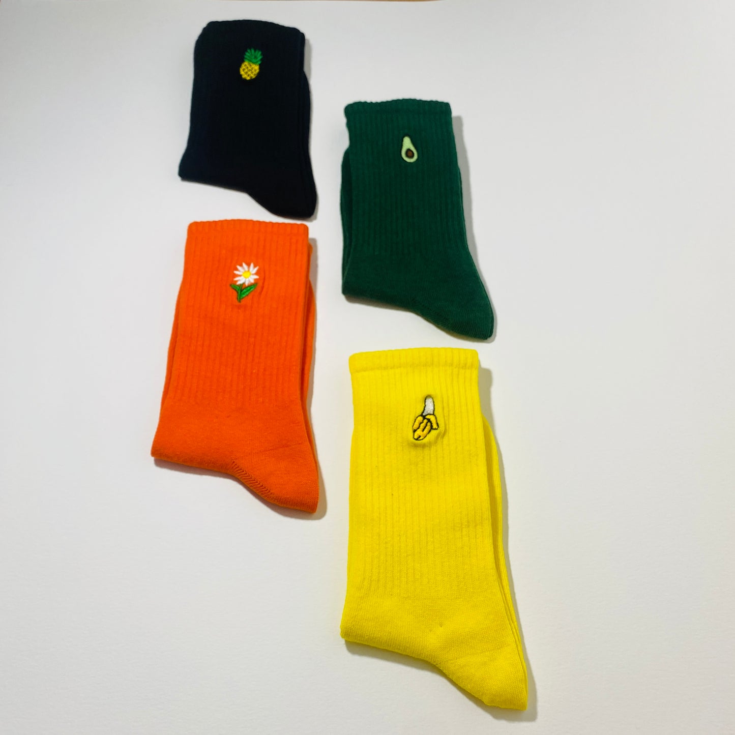 Banana Embroidered Socks