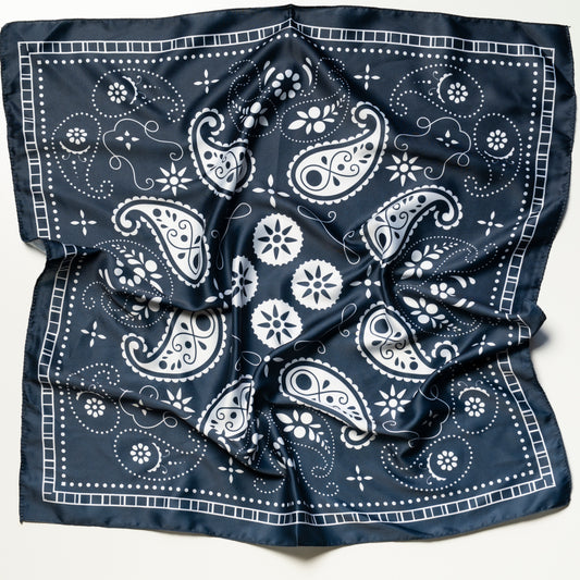 Navy Paisley Neck Scarf