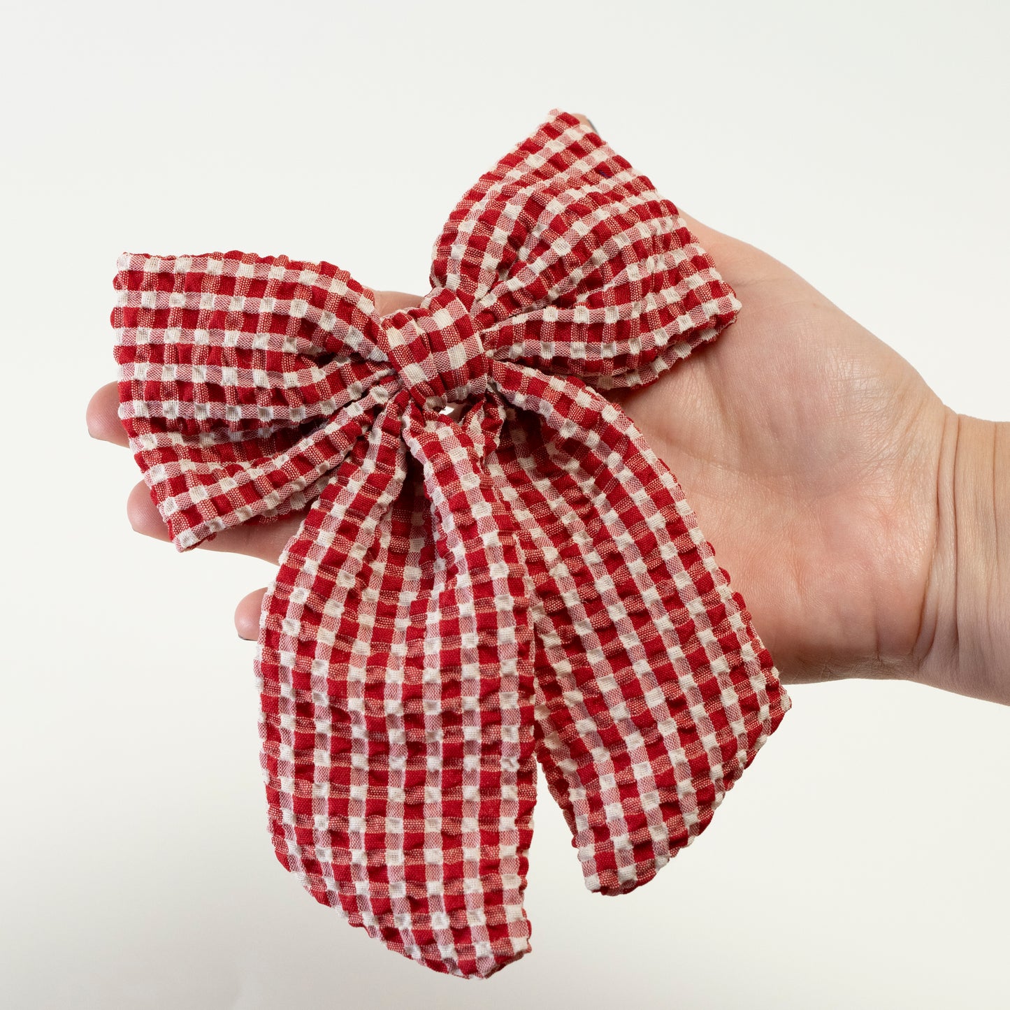 Gingham Hair Bow Small Square