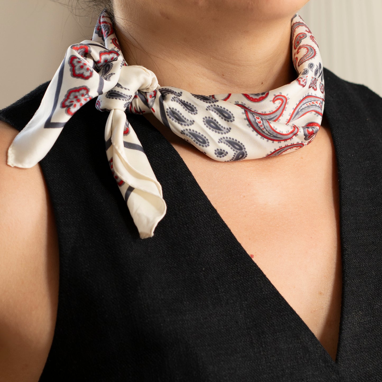 White Paisley Neck Scarf