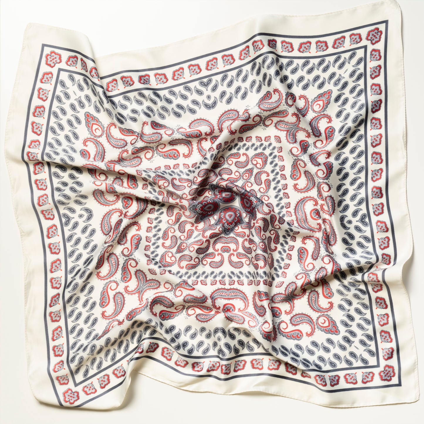 White Paisley Neck Scarf