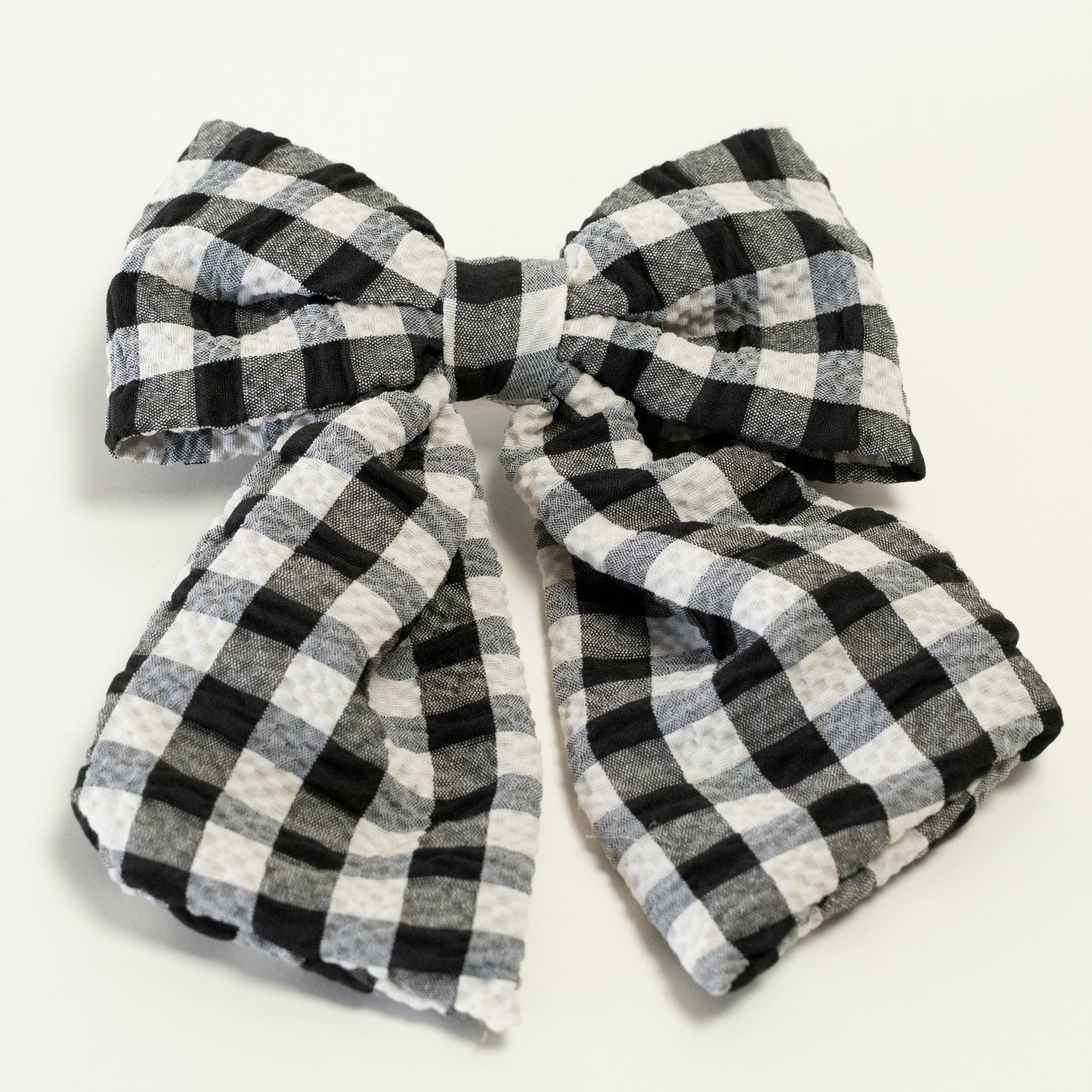 Ginghan Hair Bow Big Square